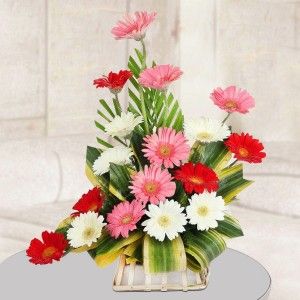 Basket Of Mix Gerbera